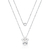 Colar de Prata Duplo Estrela de Cristal e Bolinha 45cm