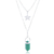 Colar de Prata Estrela e Quartzo Verde 40cm