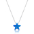 Colar de Prata Estrela Opala Azul 45cm