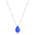 Colar de Prata Gota Cristal Fusion Azul 43cm - Jana Taffarel