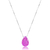 Colar de Prata Gota Cristal Fusion Rosa 40cm - Jana Taffarel