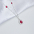 Colar de Prata Gota Pink Cravejada com Pontos de Luz 45cm