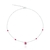 Colar de Prata Gota Pink Cravejada com Pontos de Luz 45cm