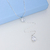 Colar de Prata Gravata Duas Gotas Branca 65cm