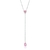 Colar de Prata Gravatinha Coração Rosa 45cm