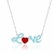 Colar de Prata Love Azul 40cm