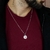 Colar de Prata Masculina Medalha Rosa dos Ventos 18mm 50cm