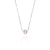 Colar de Prata Ponto de Luz Rosa Claro 45cm
