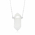 Colar de Prata Quartzo Branco 40cm