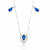 Colar de Prata Três Gotas Azul 45cm