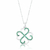 Colar de Prata Trevo Cravejado Verde 45cm