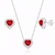 Conjunto Coração Cravejado Vermelho