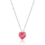 Conjunto de Prata Coração Degradê Rosa