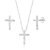 Conjunto de Prata 925 Cruz Cravejada Brilhante