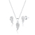Conjunto de Prata Asa Cravejada