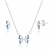 [VERIF. KIT] Conjunto de Prata Borboleta Cravejada Zircônia Azul