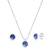 Conjunto de Prata com Zircônia Redonda