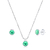 Conjunto de Prata com Zircônia Redonda