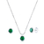 Conjunto de Prata com Zircônia Redonda