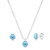 Conjunto de Prata com Zircônia Redonda