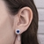 Conjunto de Prata Coração Azul Cravejado Zircônia