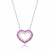 Conjunto de Prata Coração Cravejado Rosa