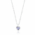 Conjunto de Prata Coração Cristal Lilás