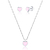Conjunto de Prata Coração Rosa: Delicadeza e sofisticação para adicionar brilho aos seus looks