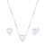 Conjunto de Prata Coração Zircônia