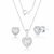 Conjunto de Prata Coração Zircônia Branca: Elegância e Amor