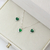 Conjunto de Prata Coração Zircônia Verde