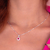 Conjunto de Prata Cravejado Rosa Escuro | Destaque-se com Estilo e Delicadeza