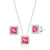 Conjunto de Prata Cristal Quadrado Cravejado