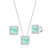 Conjunto de Prata Cristal Quadrado Cravejado