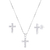 Conjunto de Prata Cruz Cravejada