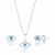Conjunto de Prata Deslumbrante Mini Olho Grego