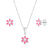 Conjunto de Prata Florzinha Rosa - Coleção Florescer