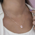 Conjunto de Prata Gota Cravejada Rosa