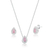 Conjunto de Prata Gota Cravejada Rosa: Luxo para Eventos Especiais!