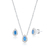 Conjunto de Prata Gota Cristal Azul: O Toque Final de Elegância