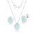 Conjunto de Prata Gota Cristal Verde Claro Fosco