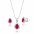 Conjunto de Prata Gota Rosa Pink com Zircônia Cravejada: Charme e Estilo em Cada Detalhe
