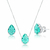 Conjunto de Prata Gota Verde: Elegância Exuberante para Ocasiões Especiais