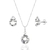 Conjunto de Prata Gotas Zircônias Brancas