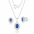 Conjunto de Prata Oval Cristal Azul: Brilhe em Ocasiões Especiais