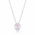 Conjunto de Prata Oval Rosa Cravejado