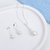 Conjunto de Prata Pérola Pendurada com Zircônia