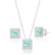 Conjunto de Prata Quadrado Round Verde