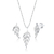 Conjunto de Prata Ramo Folhas Cravejado