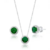 Conjunto de Prata Redondo Cravejado